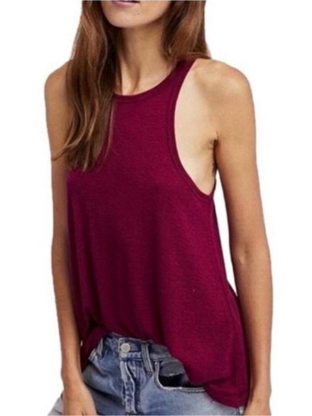 Free People Long Beach Tank in Red Rock medium